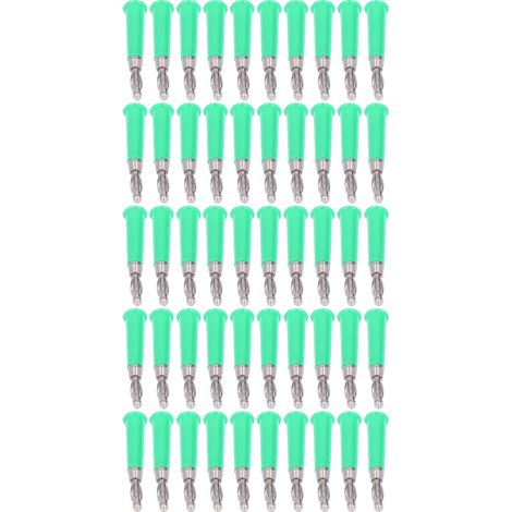 50 Stück Laternen-Bananenstecker aus ABS-Zinklegierung, geschweißt, Lautsprecher-Bananenstecker für 4-mm-Buchse, Grün (1/5)