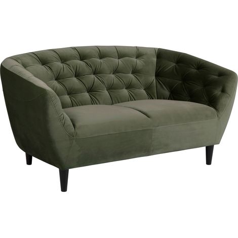 Sofá chesterfield Norsica 260, Verde oscuro, 150x84x78cm, Tapiz, Patas: Madera, Parcialmente montado