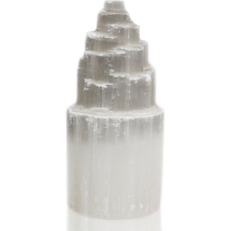 Lampe Tour en Sélénite Naturelle - 20 cm- Vendu par 1 (1/3)