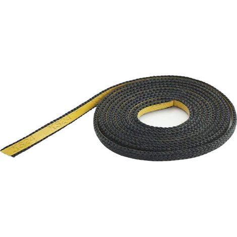 Joint d'étanchéité pour cheminée - 3 m - Autocollant - En fibre de verre - Résistant à la chaleur jusqu'à 550 °C - Longueur : 3 m - Largeur : 10 x 2 mm (1/5)