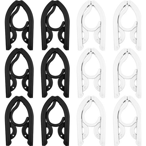 Set di 12 grucce pieghevoli, 2 colori. Grucce in plastica salvaspazio per viaggi. Grucce pieghevoli per casa, hotel, viaggi e campeggio. (1/5)