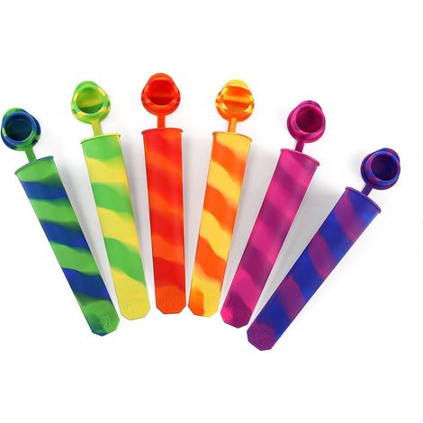 Ensemble de 6 moules à glace en silicone colorés pour bébés et enfants (1/5)