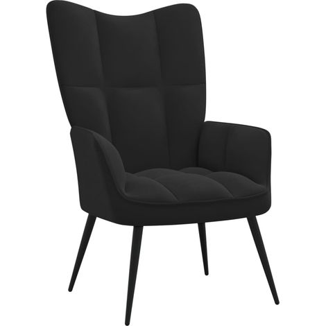 Sillón de relax de terciopelo negro vidaXL