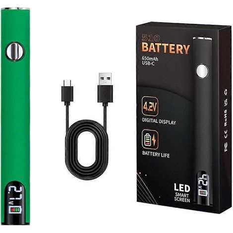 Stylo à batterie à filetage 510, batterie 650 mAh, outil électrique intelligent avec câble de chargement USB pour la réparation électronique (sans pointe de fer à souder)