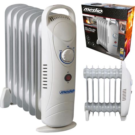Radiateur électrique d'appoint Mesko MS7804, radiateur électrique à bain d'huile, intérieur, blanc, 700 W (1/5)