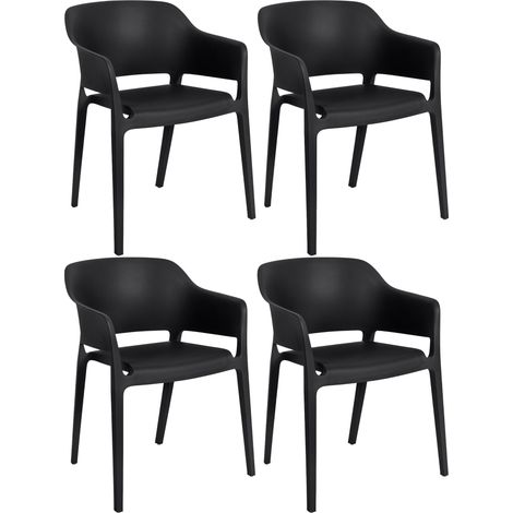 4er Set Stapelstühle Puebla schwarz (1/5)