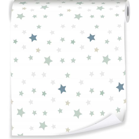 Papier peint enfant étoiles blanches décoration murale chambre d'enfant – rouleau 0,5 x 10 m intissé Wallarena (1/3)
