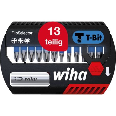 Wiha Bit Set FlipSelector 13-tlg. I T-Bit 25 mm, PH, PZ, TORX  1/4" C6,3 I magnetischer Bithalter I Impact- & Schlaugschrauber geeignet (41824) (1/5)