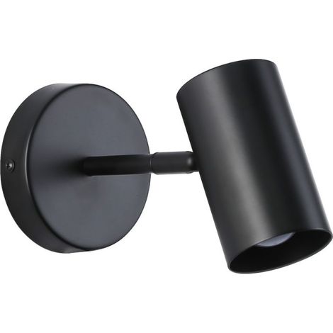 Applique murale noire avec spot orientable, E27