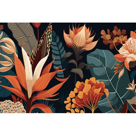 Papier peint panoramique - Feuilles Tropicales - 130 cm x 87 cm (1/2)