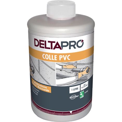 colle pvc - adduction écoulement raccord et canalisation pvc - 1 litre avec pinceau - deltapro 30601726