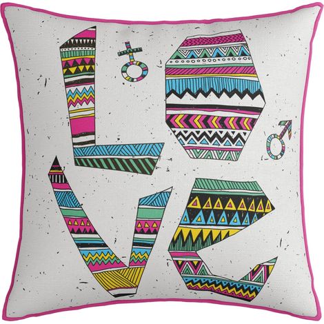 Taie d'oreiller décorative 43x43 cm avec passepoil en velours VELVET art LOVE (1/2)