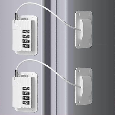 Verrou de sécurité antivol pour réfrigérateur (2 pièces, sans perçage), verrou de tiroir spécial commerçant, verrou de porte coulissante d'armoire (1/5)