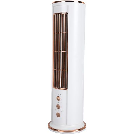 Ventilateur de bureau sans pales à 3 vitesses en forme de tour à vent, rechargeable par USB avec télécommande pour une utilisation estivale (1/5)