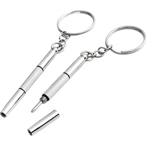 2 Pièces Tournevis pour Lunettes - Tournevis de Précision 3 en 1 Kit de Réparation avec Porte-Clés pour Montres Bijoux et Réparation de Jouets (1/5)