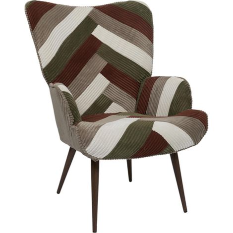 Fauteuil Côtelé "Scott" 97cm Multicolore