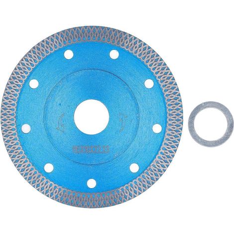Disque de scie diamanté 115 mm, pour coupe à sec et à l'eau, adapté à la céramique, au granit et au marbre, bleu