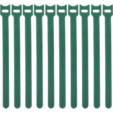 Pflanzen- und Kabelbinder – [Marke] – Nachfüllbar – Mehrzweckkleber PP+Mischung 12 mm x 180 mm/260 mm Grün x10