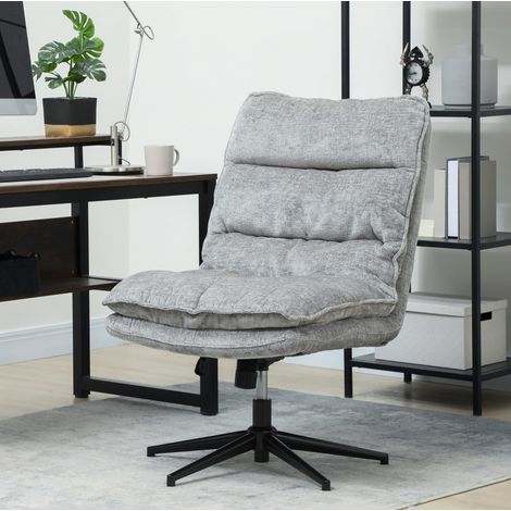 Silla escritorio giratoria regulable de poliéster gris OKMYHOME (1/4)