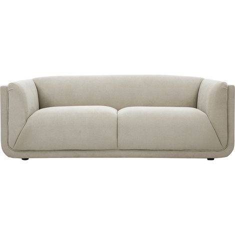 Canapé design 3 places en tissu chenille beige HOSBO (1/5)