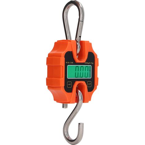 Balance électronique suspendue orange, portable, étanche, mini grue, plusieurs unités, pour pêche, 0,2 kg à 250 kg (1/5)