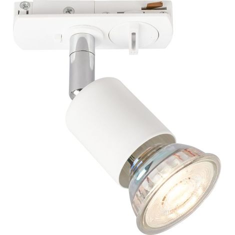 Briloner Spot GU10 8x6,5 cm fino a 9W Orientabile Girevole per Sistema a Binario 230V Bianco - Faretto su Binario Soggiorno Camera Cucina