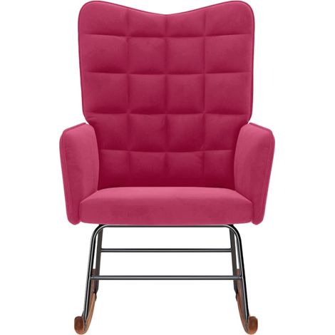 Chaise à bascule,Chaise de relaxation Rouge bordeaux Velours CFW48967 (1/5)