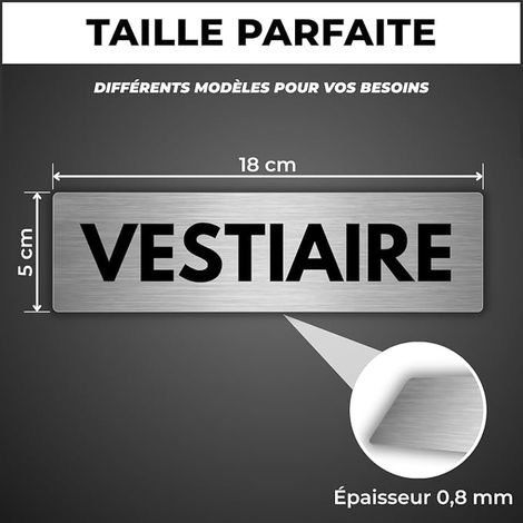 Plaque Vestiaire - 5x18 cm - Aluminium - Salle de Change Rapide (1/3)