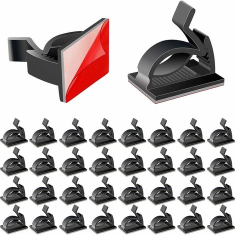 150 fermacavi, fermacavi con cuscinetti adesivi resistenti, organizer per cavi (nero). - AquaForge (1/5)