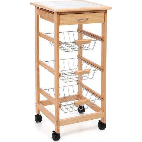 CASA COLLECTION Carrello Cucina Calgary 3 Cestelli (1/5)