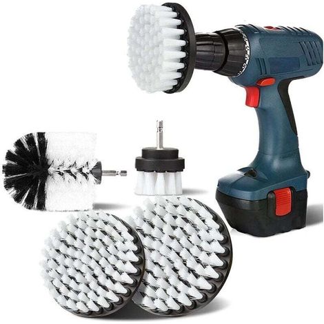 4 Brosses de Nettoyage Rotatives pour Perceuse 2 3.5 4 5 Pouces Tapis à Poils Souples (1/4)