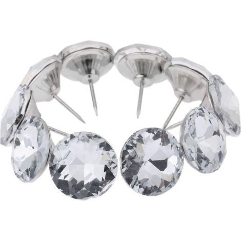 Lot de 20 Clous Décoratifs en Cristal, Clous de Tapissier en Cristal de Diamant pour Canapé, Tête de Lit, Décoration Mural et Autres Ameublement, etc. (1/5)