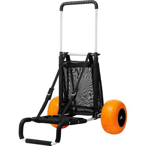 Mophorn Carro de Playa con Ruedas de Espuma 30,5 cm Carro de Transporte 76x39 cm Capacidad de Carga 75 kg Altura Regulable de 82-128,5 cm Carretilla de Mano para Acampar,Pícnic, Barbacoa al Aire Libre