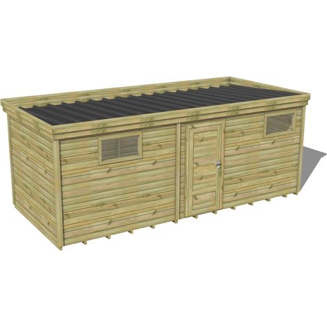 ABRI DE JARDIN bois traité 27mm, 6,5x2,6m, 17m2, Plancher (1/3)