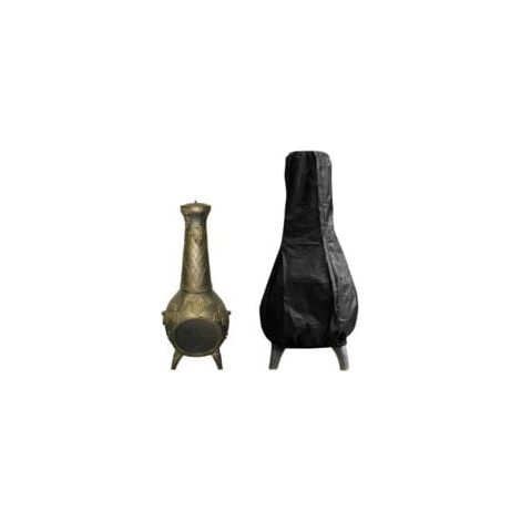 420D Protection poêle extérieur 1226121 cm, Polyester & PVC, pour cheminée extérieure, Noir (1/5)