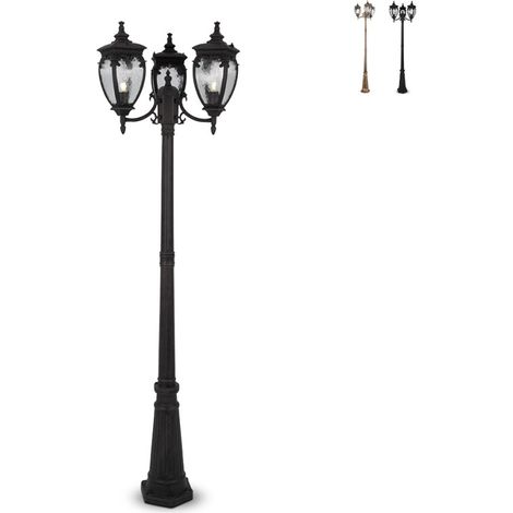 Lampione da giardino esterno lanterne 3 luci classico Fleur Maytoni - Nero (1/5)