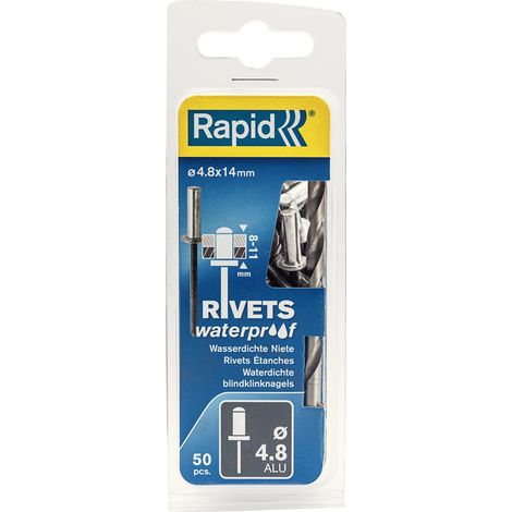 Set di 50 rivetti in alluminio Diam.4,8 x H.14 mm RAPID RAPID