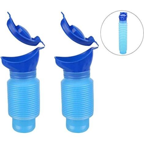 QORVA-Lot de 2  750 ml urinoirs d'urgence portables et pliables pour homme et femme, pour voyage, conduite, camping, voiture, toilettes, pour enfants et personnes âgées
