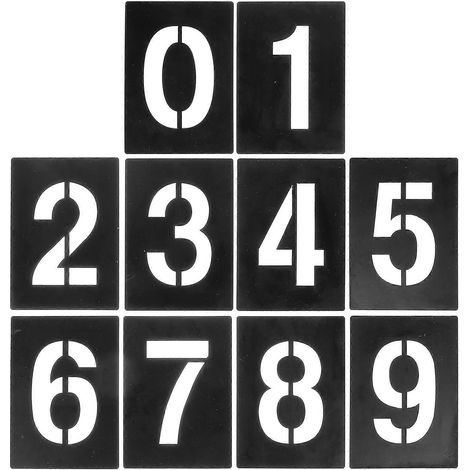 jeu de pochoirs de chiffres 0 à 9 pour peindre sur bois-15.00X9.00X0.20CM