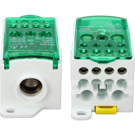 Klemmenblock-Verteilerdose für DIN-Schienenmontage, universelle Stromverteilung, 690 V, 400 A, grün (1/5)