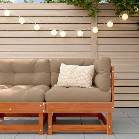 Gartenecksofa Massives Kiefernholz Wachsbraun