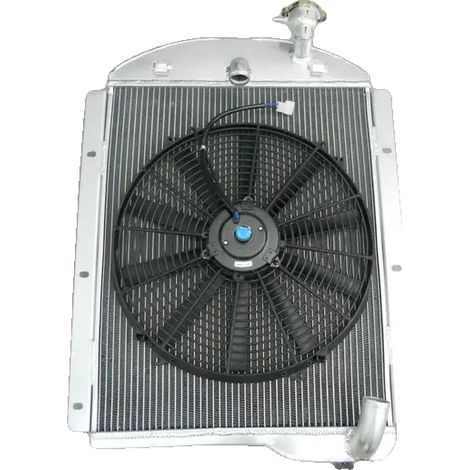 Radiador de aluminio, 3 filas, eficiencia de refrigeración mejorada, negro. (1/2)