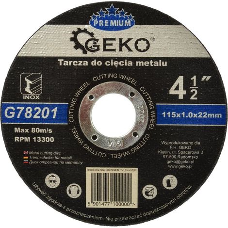 Disque à tronçonner métal premium Geko 115x1.0 Inox (10/100/400) (1/3)