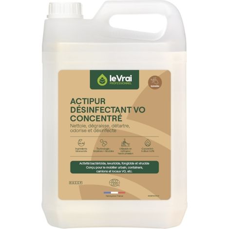 Détergent désinfectant concentré propreté urbaine / VO Ecocert - bidon 5 L - LE VRAI PROFESSIONNEL