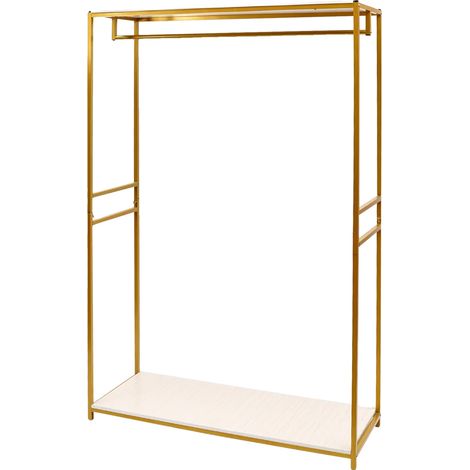 Porte-vêtements, Cadre doré élégant, Espace de rangement ample, Or (1/2)