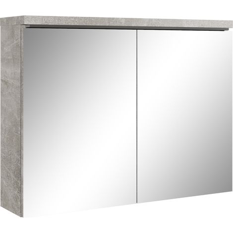 Badplaats Spiegelschrank Paso 80 x 60 cm Beton Grau - Badezimmer (1/4)