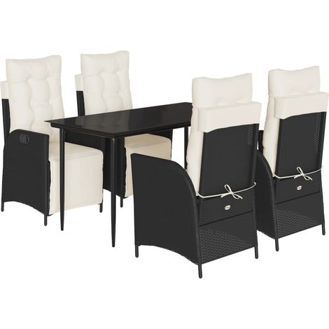 Maison Exclusive - Set de muebles jardín 5 pzas con cojines ratán (1/5)