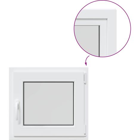 Fenêtre de sous-sol RISOR 60 x 55 cm PVC et verre vidaXL