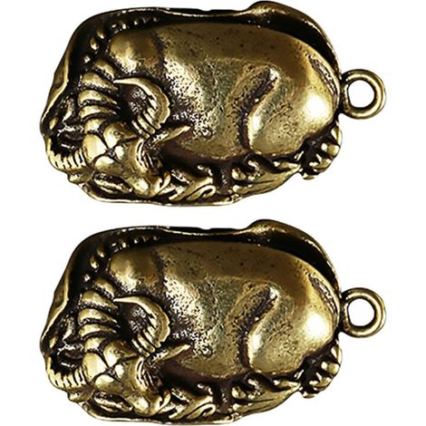 Lot de 2 Pendentifs Créatifs en Cuivre Vintage, Ornement de Bureau Aquatique, Décor Maison Élégant et Portable Surface Ronde Polie (1/5)
