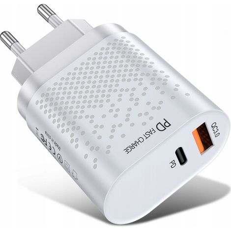 Schnellladefunktion 3.0, leistungsstarkes Wandladegerät USB + PD 20W Koanni la16WHITE